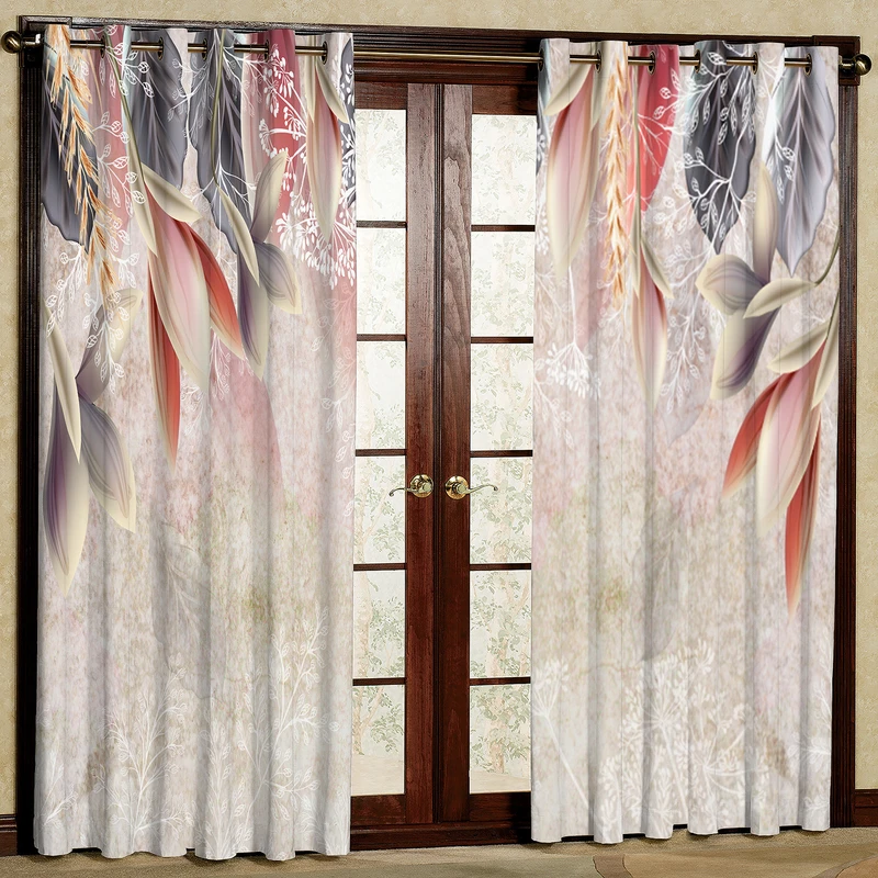 پرده مدل برگ هازان پانچی کد 4341 سایز 140x200 سانتی متر