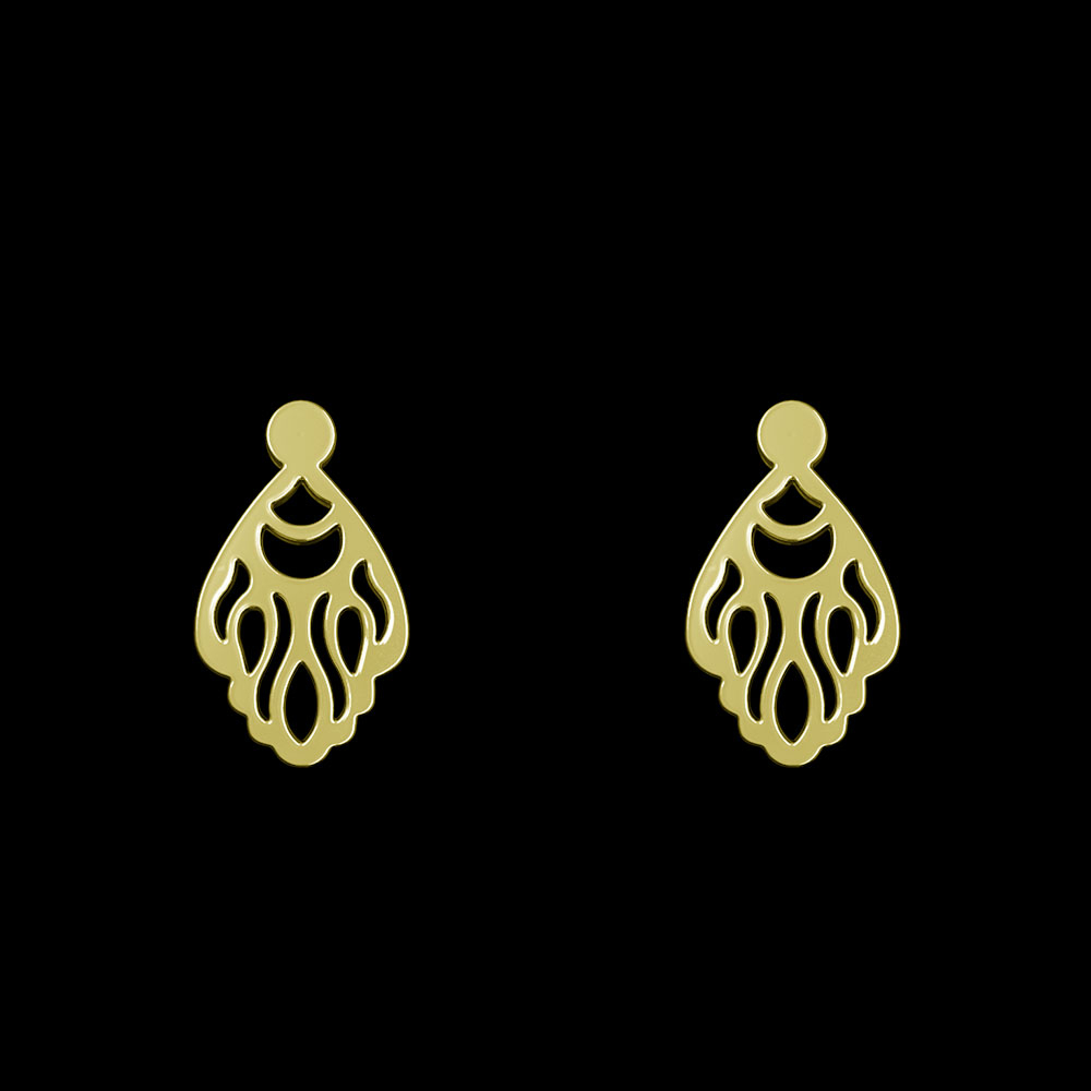 گوشواره طلا 18 عیار زنانه مدوپد مدل هندسی کد GA1-10523