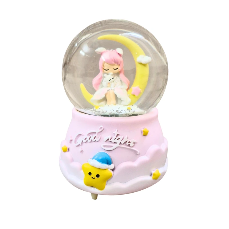 گوی موزیکال مدل پمپی طرح دختر کوچولو و ماه کد A01