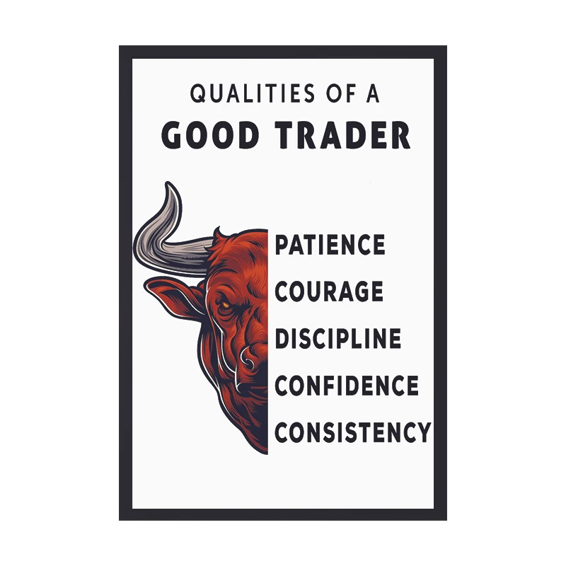 تابلو طرح ویژگی های یک معامله گر کد 01 فریم مشکی