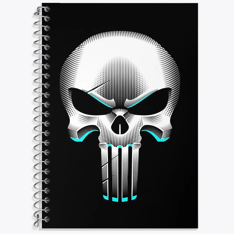 دفتر زبان 50 برگ خندالو مدل دو خط طرح اسکلت (Skeleton) کد F1222