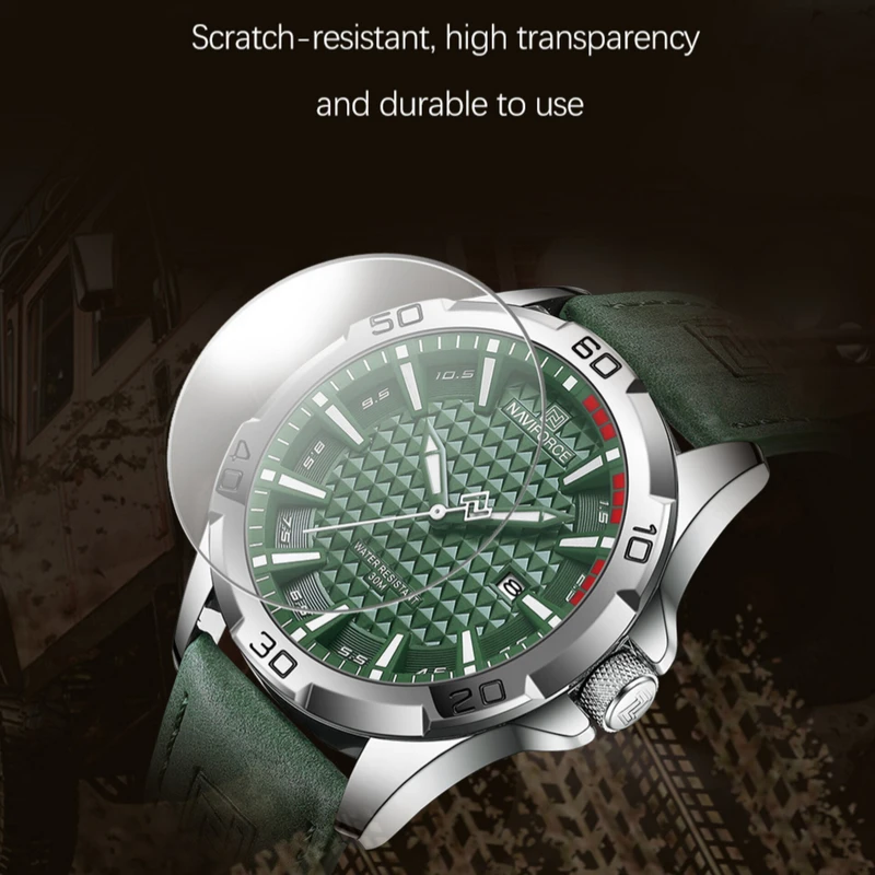 عکس شماره 13 : ساعت مچی عقربه-ای مردانه نیوی فورس مدل تقویم دار بند جیر کد nf8023-s-gn