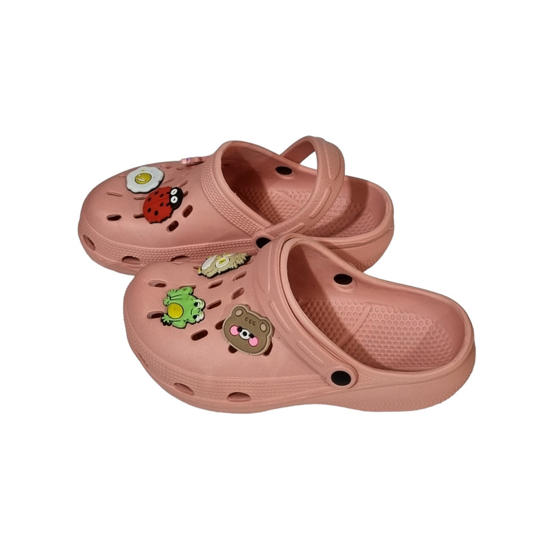 دمپایی دخترانه زیتون مدل کراکس جیبیتز استیکری PIN-008