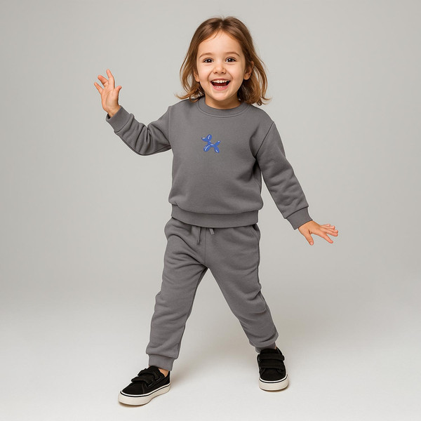 ست سویشرت و شلوار بچگانه مون‌سا مدل 4078 رنگ طوسی