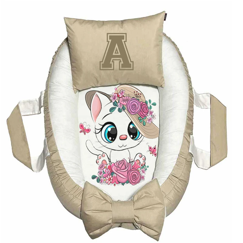 تشک غلت گیر نوزاد پادآفرین مدل گربه طرح حرف A