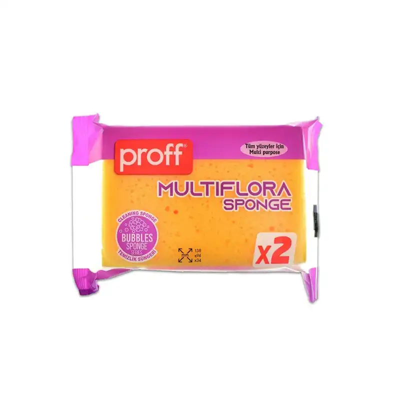 اسفنج ظرفشویی پروف مدل multiflora بسته 2 عددی
