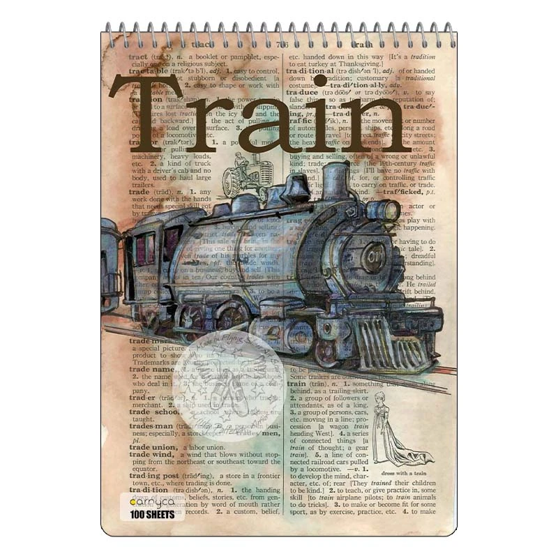 دفتر شطرنجی 100 برگ کارنیکا طرح روزنامه وینتج Vintage Newspaper کد 44677