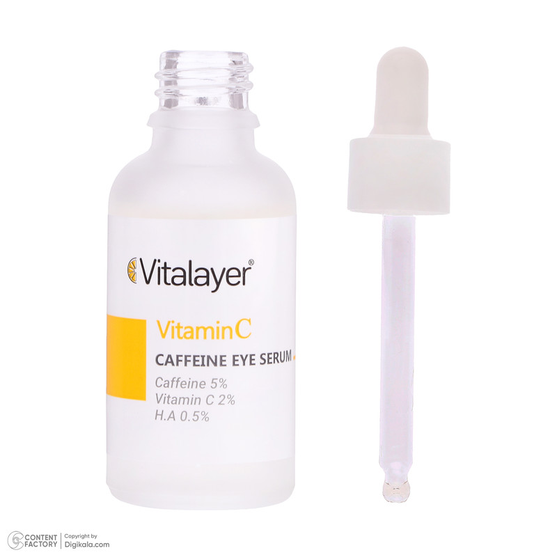 سرم روشن کننده دور چشم ویتالیر مدل ویتامین C مناسب برای انوع پوست حجم 30 میلی لیتر
