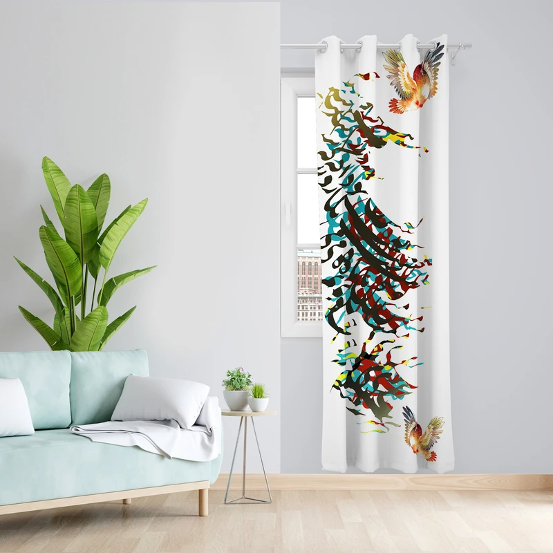 پرده طرح نستعلیق مدل مخمل پانچی کد 4791 z سایز 140x200 سانتی متر