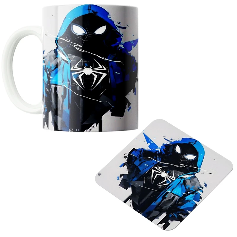 ماگ پاد آفرین مدل مرد عنکبوتی کد z116 به همراه زیر لیوانی