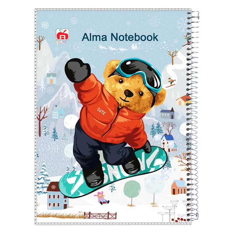 دفتر 100 برگ آلما طرح کارتونی مدل طلقی کد 7188