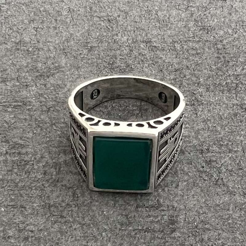 انگشتر نقره مردانه گیرا مدل عقیق G292