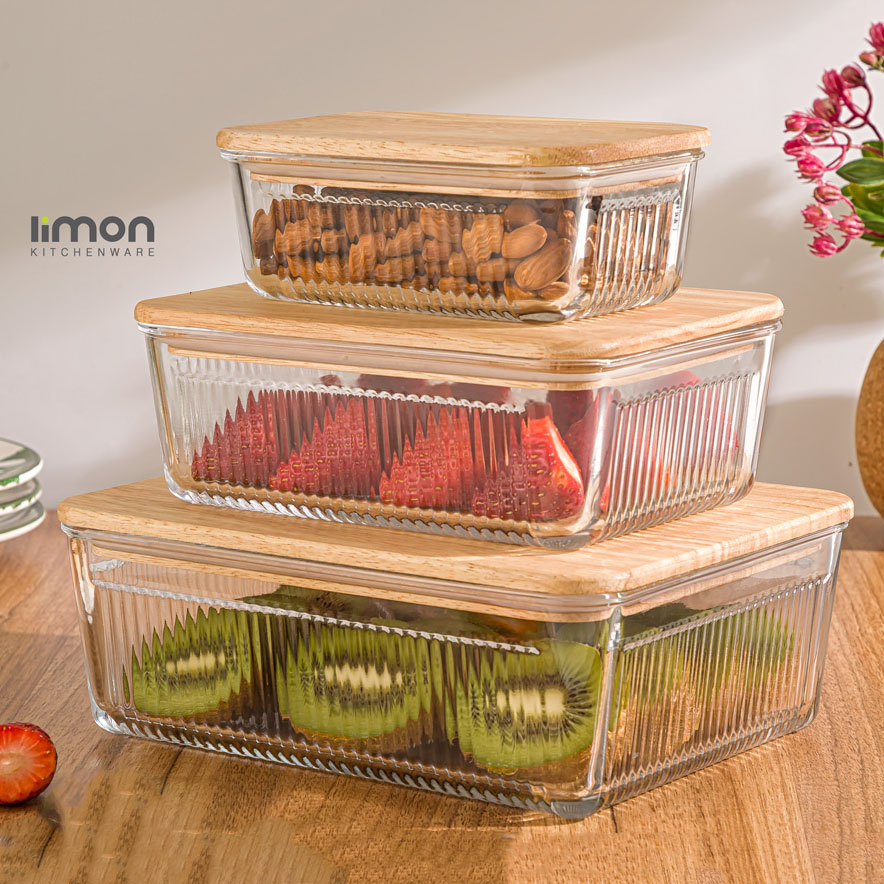 ظرف نگهدارنده لیمون مدل مستطیل بسته 3 عددی