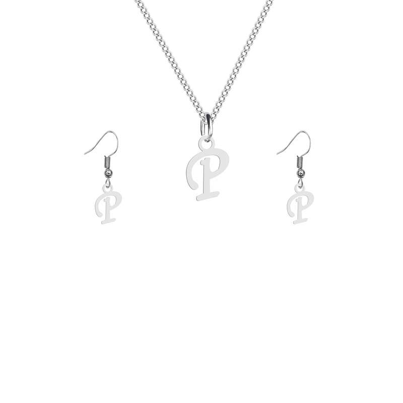 نیم ست زنانه هایکا طرح حرف لاتین p مدل s.ha1--34