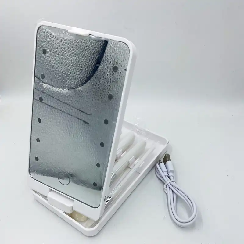 آینه آرایشی برقی مدل 360 به همراه برس آرایشی بسته 5 عددی