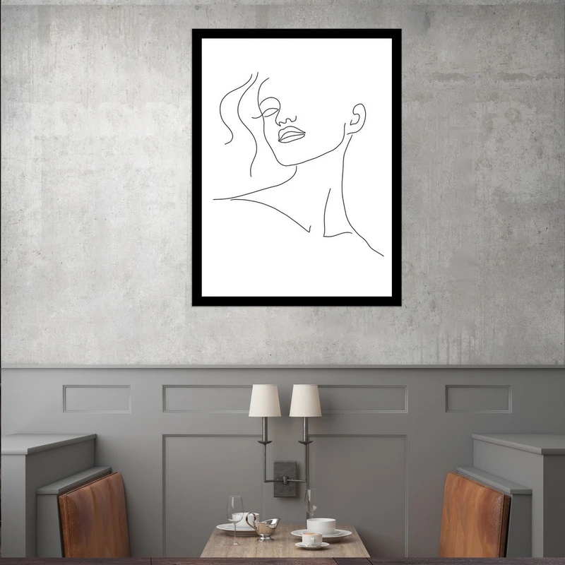 تابلو بکلیت طرح نقاشی مینیمال چهره مدل B-S9945