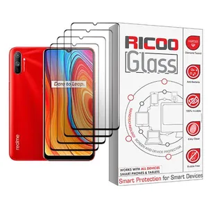Ricoo Glass MIX004 Screen Protector For Realme C3 Pack Of 4