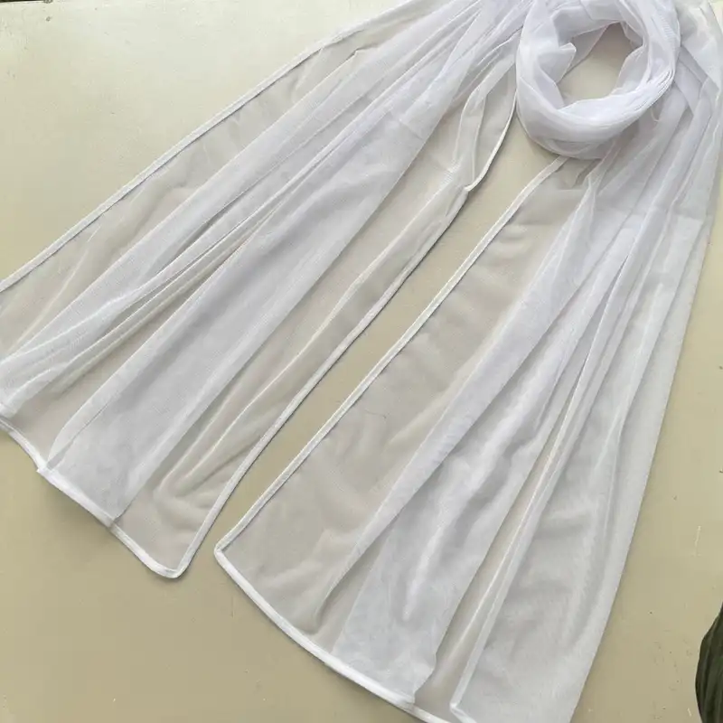 شال زنانه مدل ساده توری فانتزی مهمانی دور نوار دوزی شده تابستانی کد 1