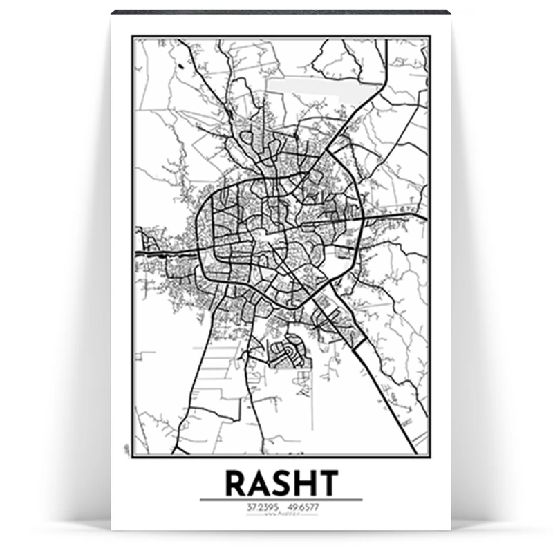 تابلو شاسی آواویز مدل نقشه رشت کد Avaviz-Map-4G1311