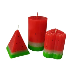 شمع مدل هندوانه ای  یلدا1 بسته 3 عددی