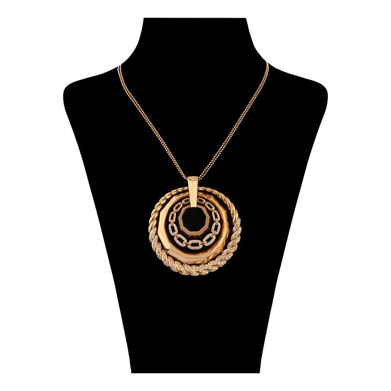 گردنبند طلا 18 عیار زنانه با طرح گوی ساده صلاحی گلد مدل 17154