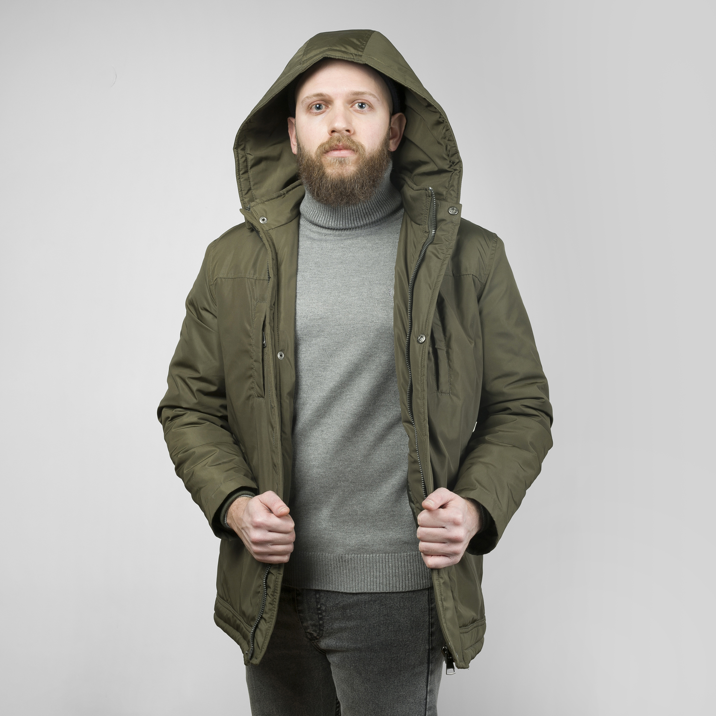 کاپشن مردانه پاتن جامه مدل شمعی 111021020177335 رنگ سبز