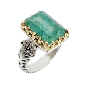 انگشتر نقره مردانه مدل زمرد برزیلی کد 5949753