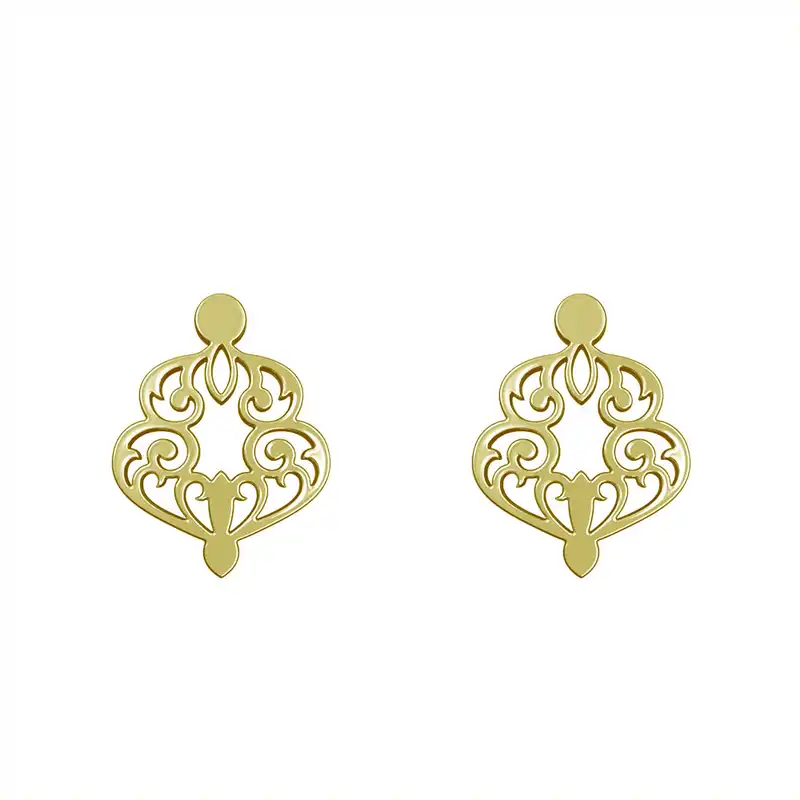 گوشواره طلا 18 عیار زنانه مدوپد مدل هندسی کد GA1-15120