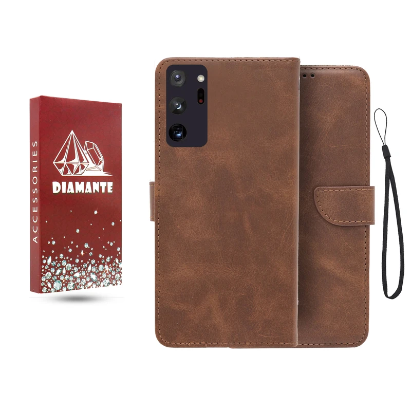 کیف کلاسوری دیامانته مدل جاکارتی بنددار مناسب برای گوشی موبایل سامسونگ Galaxy Note 20 Ultra به همراه بند آویز