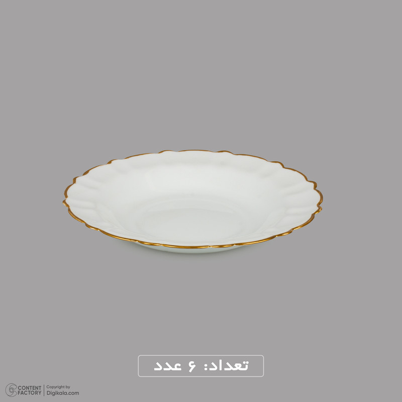 سرویس غذا خوری 25 پارچه 6 نفره لئون مدل خط طلا