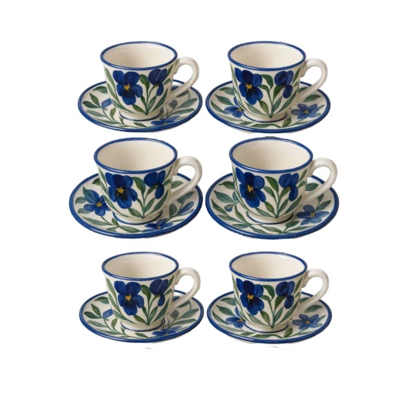 ست فنجان و نعلبکی 12 پارچه مدل گل گلی