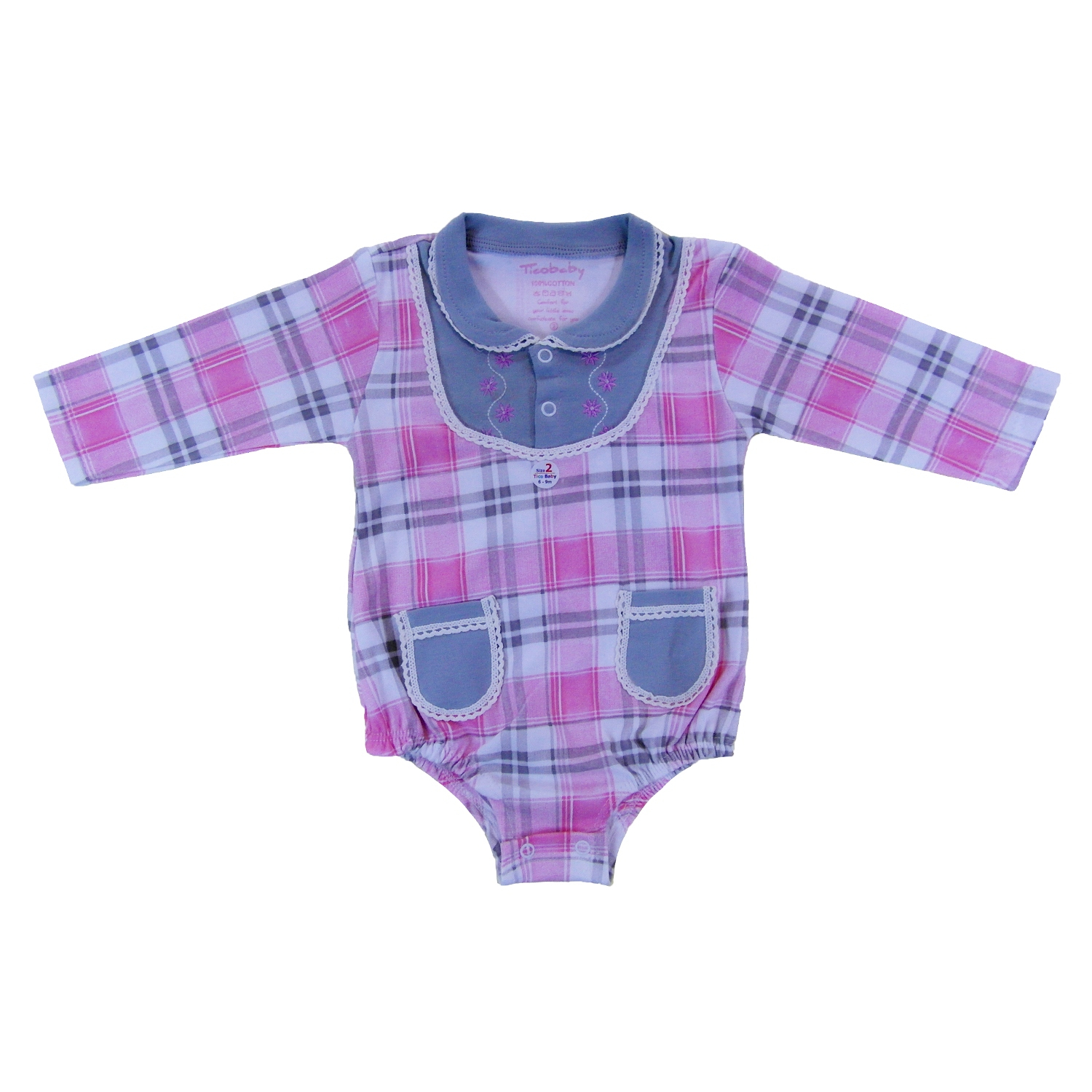 بادی نوزادی تیکو بیبی طرح چهارخانه کد 2