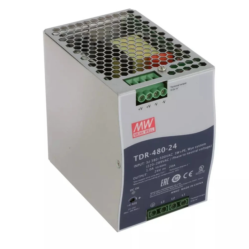 منبع تغذیه سه‌فاز 24 ولت 20 آمپر مینول مدل TDR-480-24
