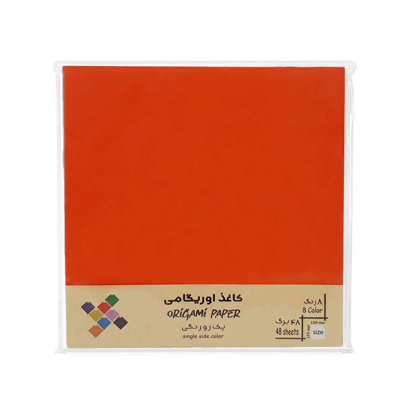 کاغذ اوریگامی مدل تکرو رنگی کد OP-SIN بسته 48 عددی