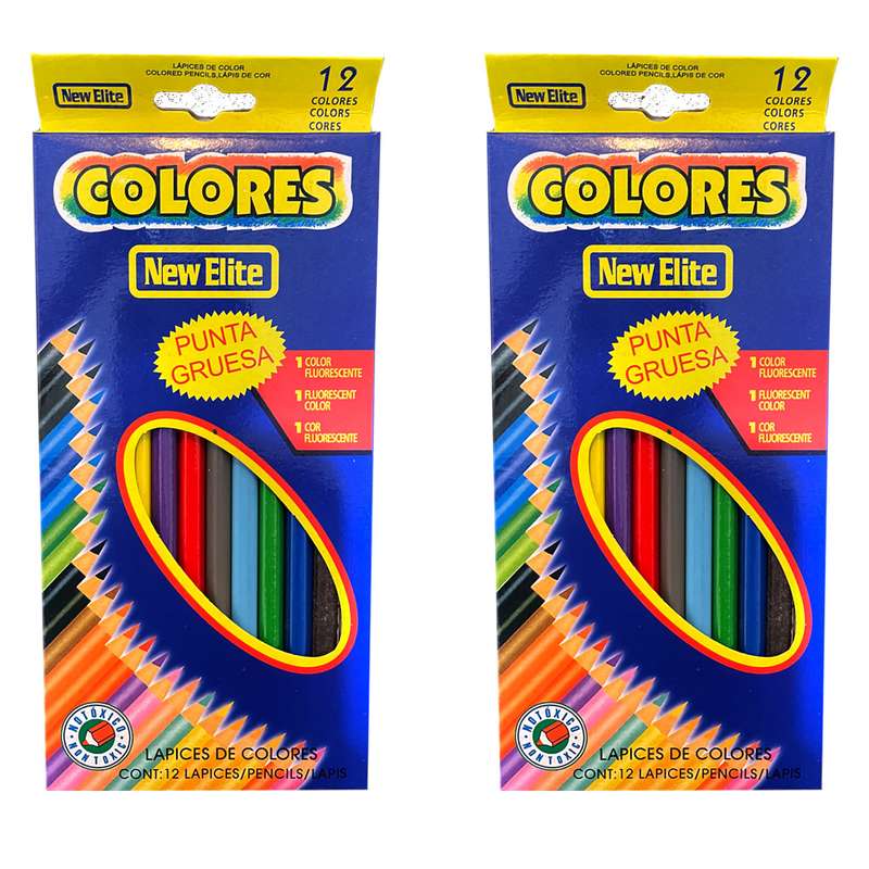 مداد رنگی 12 رنگ مدل COLORES کد J003 بسته 2 عددی