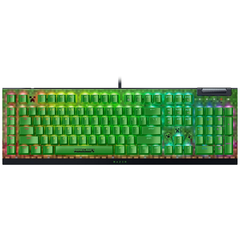 کیبورد مکانیکال با سیم ریزر مدل BlackWidow V4 X Minecraft Edition