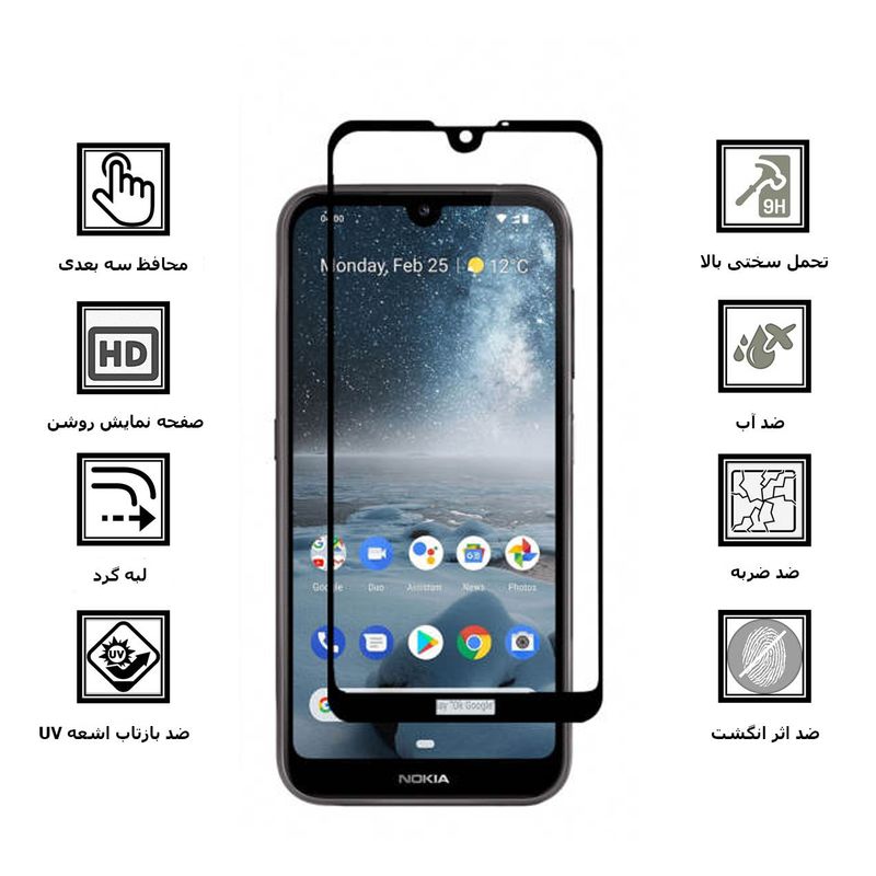 محافظ صفحه نمایش 9D راین مدل R-9 مناسب برای گوشی موبایل نوکیا 4.2