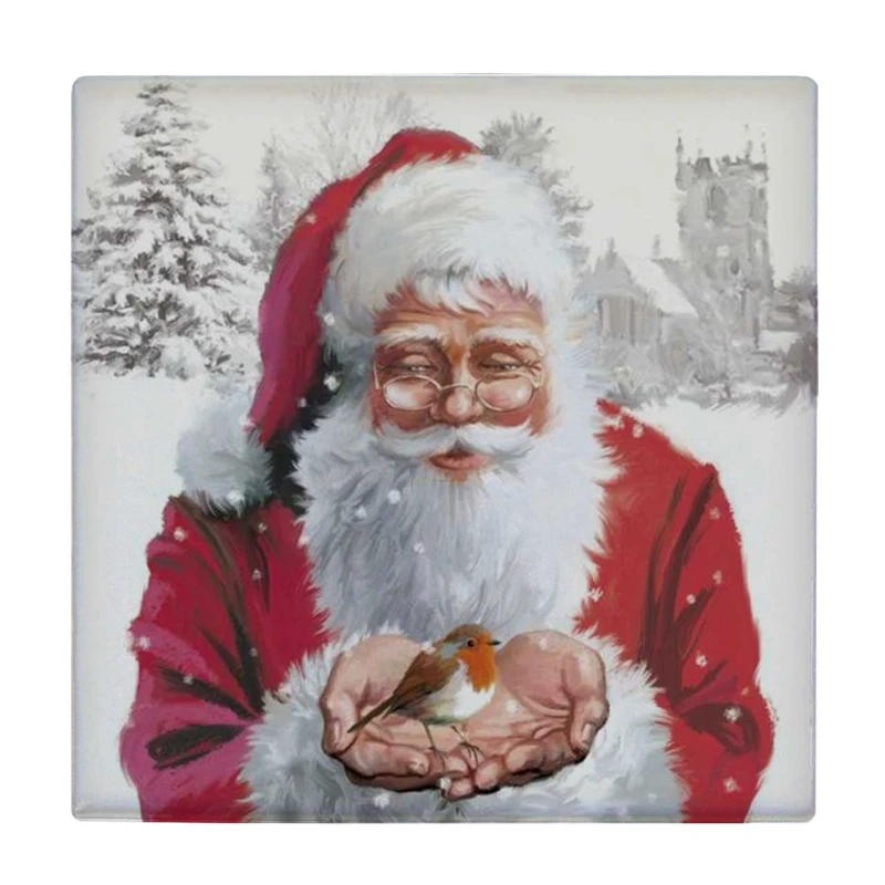 زیر لیوانی طرح بابانوئل و پرنده کوچک کد    4016475_2328