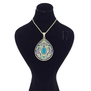 گردنبند نقره زنانه گالری عزیزی طرح اشک مدل GZ14044