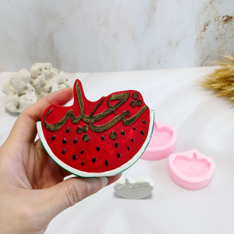 عکس شماره 11 : قالب شمع کوشا اکسسوری مدل هندوانه شب چله مجموعه 2 عددی