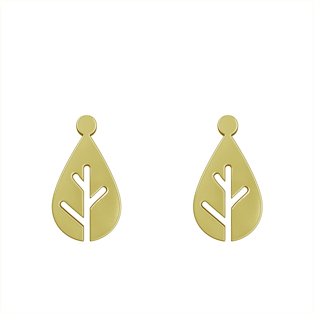 گوشواره طلا 18 عیار زنانه مدوپد مدل هندسی کد GA1-14994