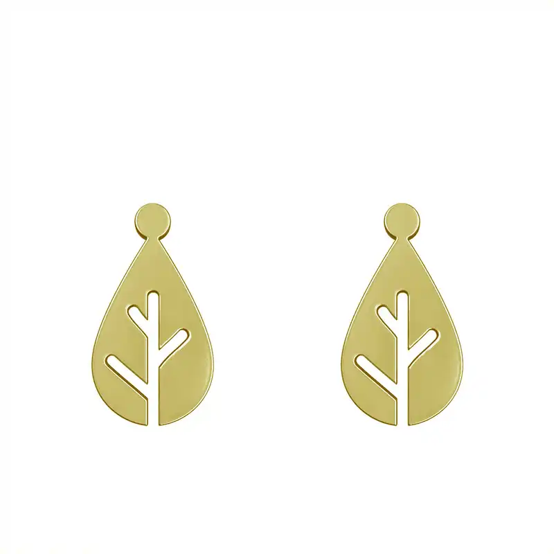 گوشواره طلا 18 عیار زنانه مدوپد مدل هندسی کد GA1-14994