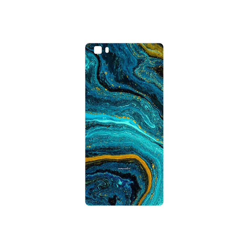 برچسب پوششی ماهوت مدل Turquoise marblewith golden streaks مناسب برای گوشی موبایل هوآوی P8 Lite