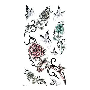 تتو موقت مدل گل رز کد GF414  