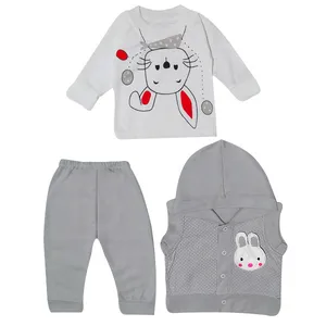 ست 3 تکه لباس نوزادی مدل خرگوشی کد Tu3
