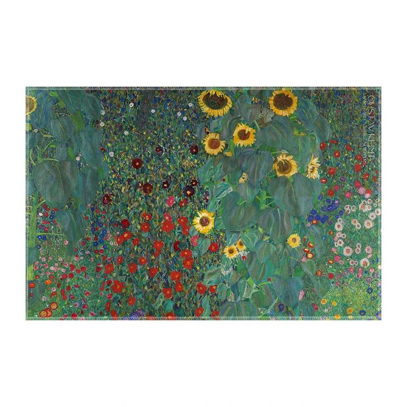 کاغذ کادو ترمه طراحان ایده مدل باغ گل های آفتابگردان از کلیمت کد art0080