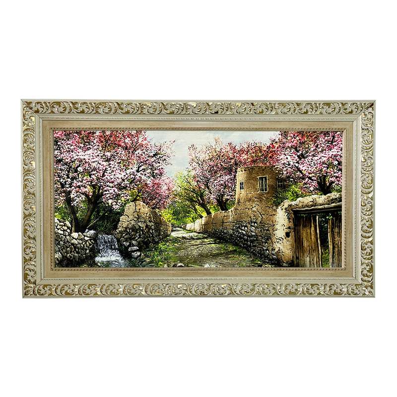 تابلو فرش ماشینی طرح دستبافت مدل کوچه قدیمی کد 7687