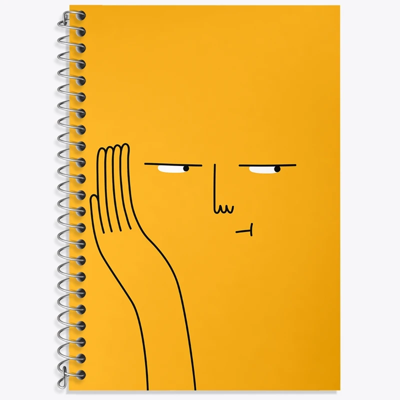 دفتر زبان 50 برگ خندالو مدل دو خط طرح شکلک بامزه کد N701