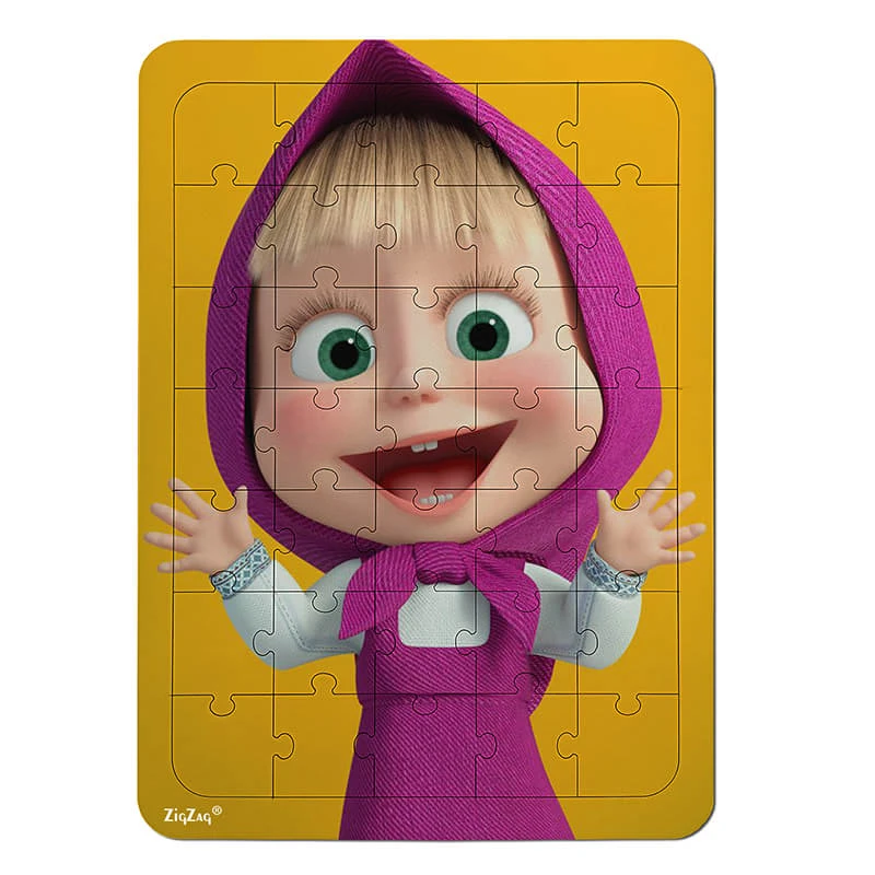 پازل 35 تکه زیگ زاگ مدل چوبی ماشا میشا کد 351042