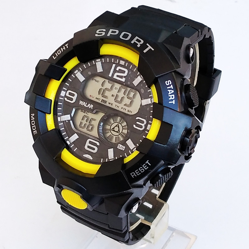 ساعت مچی دیجیتال پسرانه مدل اسپرت مقاوم در برابر آب ضدضربه چراغ دید در شب کدWAL12